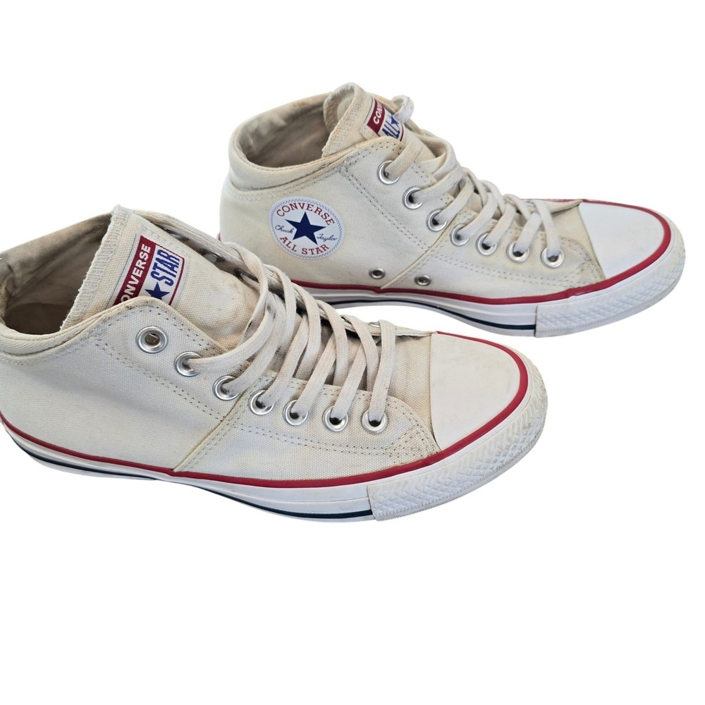 Converse Chuck Taylor All Star Mid‎ Top Sneakers Natural Off White Shoes US 7